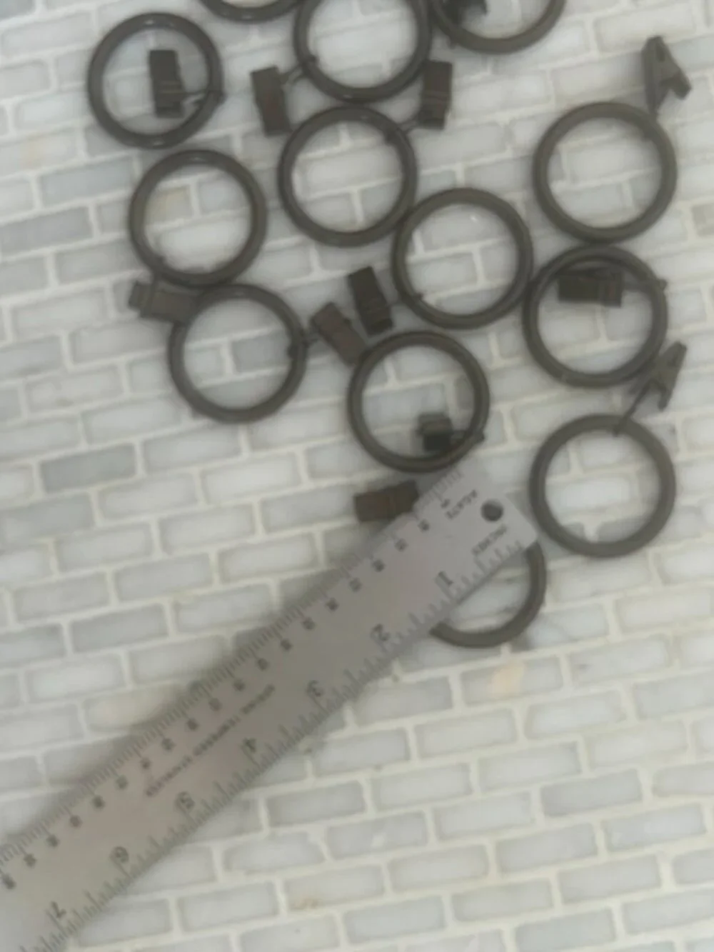 Set of 12 copper colored shower hooks (or belt hooks)